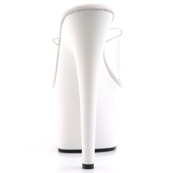 Clear White Platform Heels | High Heel Mule Sandals for Women - Picture 4 of 5